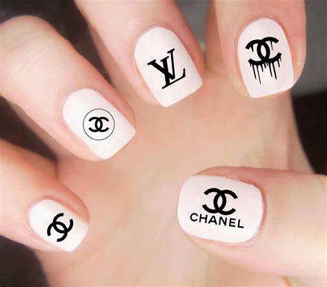 lv gucci chanel nail stickers|chanel nail art.